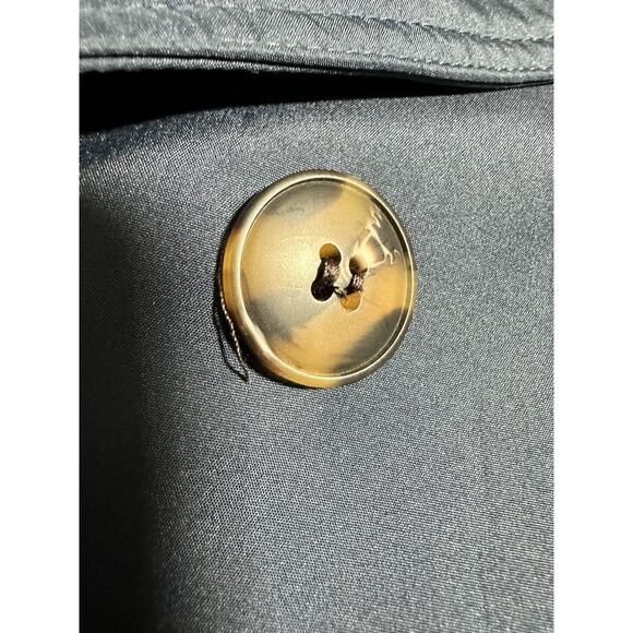 Covington Women's Button Front Rain Trench Coat Tortoise Shell Style Buttons LG - Picture 9 of 9